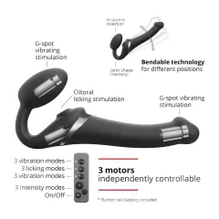   Strap-on-me - pripínací vibrátor s tlakovými vlnami - čierny