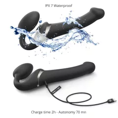   Strap-on-me - pripínací vibrátor s pulznými vlnami - čierny - veľkosť M