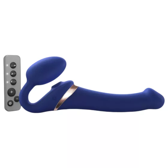 Strap-on-me - pripínací vibrátor s pulzujúcimi vlnami - modrý