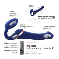   Strap-on-me M - Vzduchový vibrátor bez ramienok - stredný (modrý)