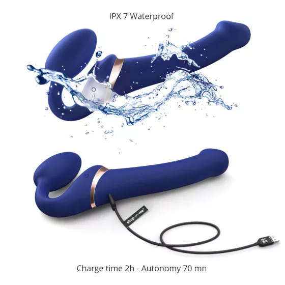 Strap-on-me - pripínací vibrátor s pulzujúcimi vlnami - modrý
