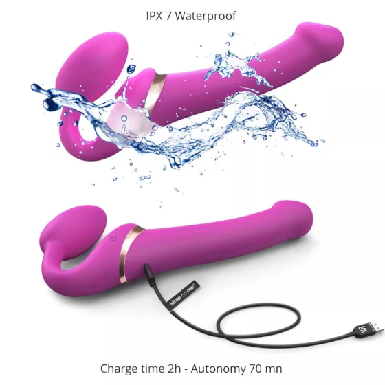 Strap-on-me S - pripínací vibrátor s vlnami vzduchu - ružový