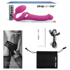   Strap-on-me M - pripínací, vzduchovými vlnami stimulujúci vibrátor (ružový)