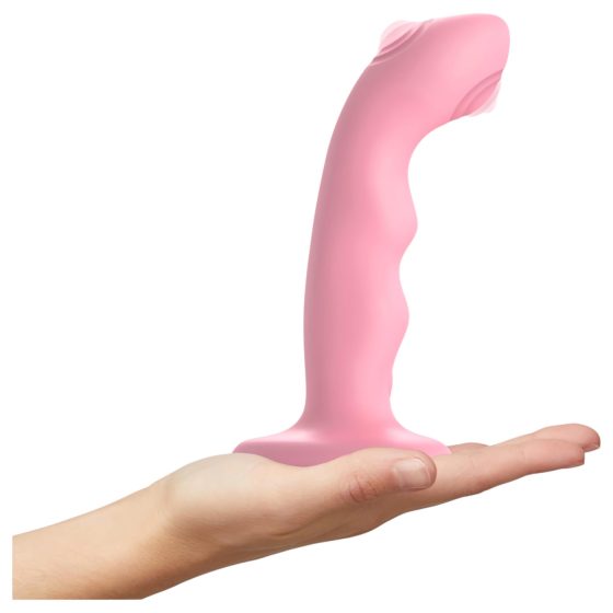 Strap-on-me M - vodotesný, pulzujúci G-bod vibrátor (ružový)