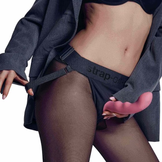 Strap-on-me M - vodotesný, pulzujúci G-bod vibrátor (ružový)