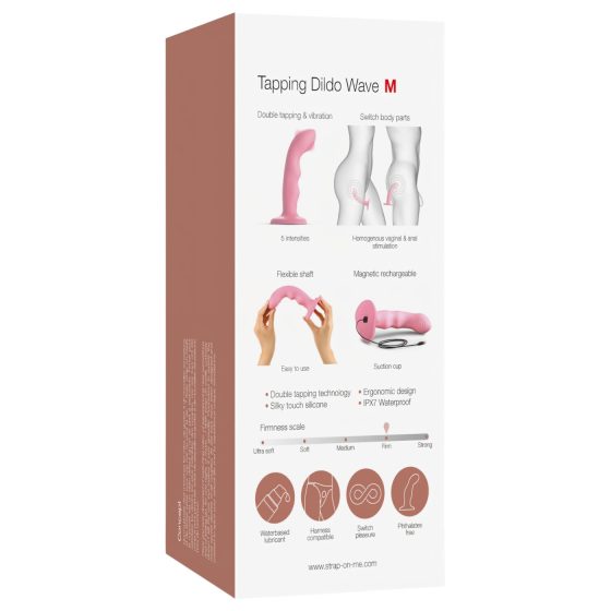 Strap-on-me M - vodotesný, pulzujúci G-bod vibrátor (ružový)