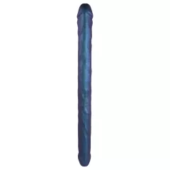 Strap-on-me - dvojité dildo - modrá metalická