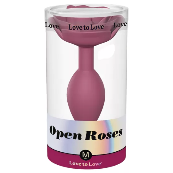 Love to Love Open Roses M - silikónový análny kolík (červený)
