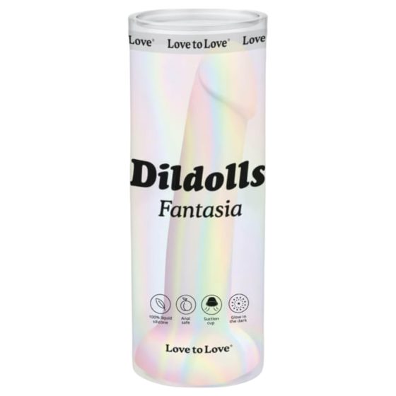 Dildolls Fantázia - silikónový dildo s prísavkou (pruhovaný)