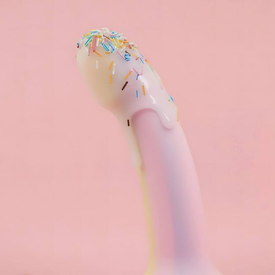 Dildolls Fantázia - silikónový dildo s prísavkou (pruhovaný)