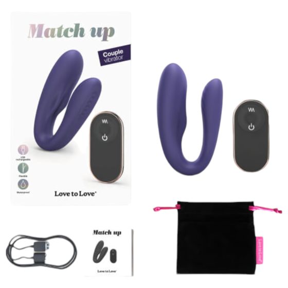 Love to Love Match up - nabíjateľný, rádiový párový vibrátor (fialový)
