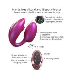   Love to Love Wonderlover - vibrátor na klitoris s bodom G (kovovo ružový)