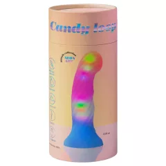   Love to Love Candy Loop - svietiace silikónové dildo s LED (ružovo-modré) - 16,9 cm