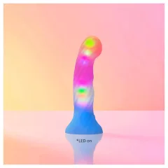   Love to Love Candy Loop - svietiace silikónové dildo s LED (ružovo-modré) - 16,9 cm