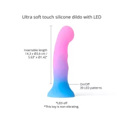   Love to Love Candy Loop - svietiace silikónové dildo s LED (ružovo-modré) - 16,9 cm