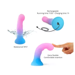   Love to Love Candy Loop - svietiace silikónové dildo s LED (ružovo-modré) - 16,9 cm