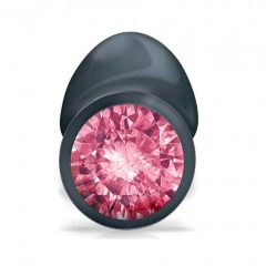   Dorcel Geisha Plug Ruby M - ružové análne dildo s kameňmi (čierne)