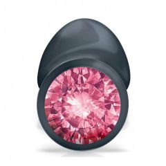   Dorcel Geisha Plug Ruby L - ružové análne dildo s kameňmi (čierne)