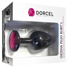   Dorcel Geisha Plug Ruby L - análny kolík s ružovým kameňom (čierny)