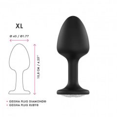   Dorcel Geisha Plug Diamond XL - análny vibrátor s bielym kameňom (čierny)