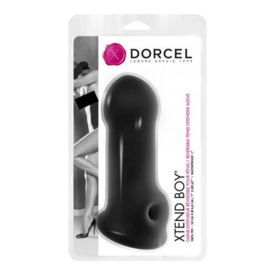 Dorcel Xtend Boy - silikónový návlek na penis (čierny)