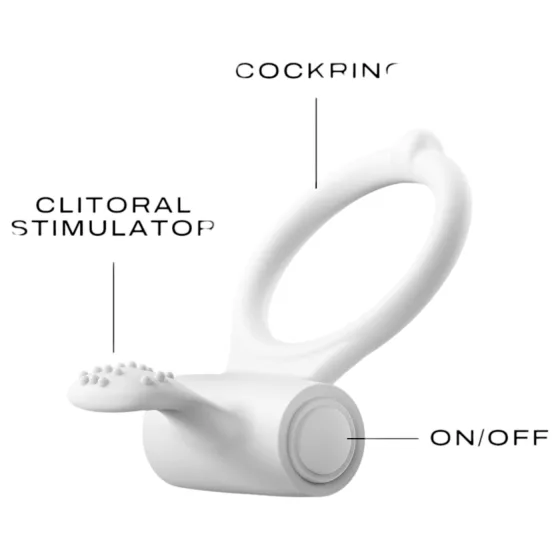 Dorcel - vibračný erekčný krúžok svietiaci v tme - biely