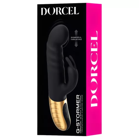 Dorcel G-stormer - nabíjací, pohyblivý vibrátor s klitorisovým ramenom (čierny)
