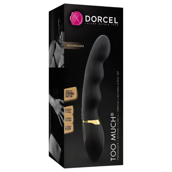 Dorcel - vibrátor s 3 motormi - nabíjací - čierna/zlatá