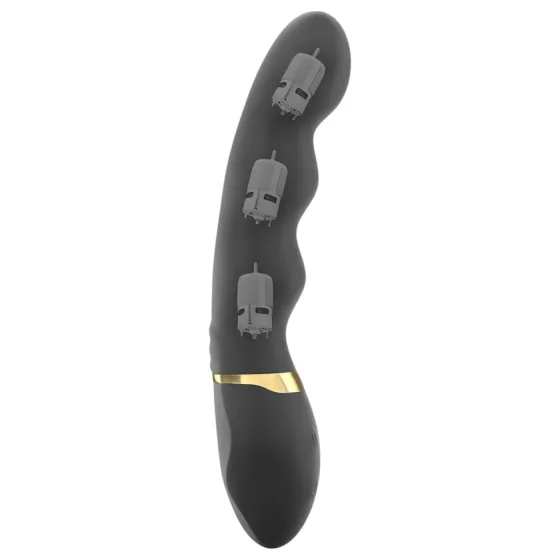 Dorcel - vibrátor s 3 motormi - nabíjací - čierna/zlatá