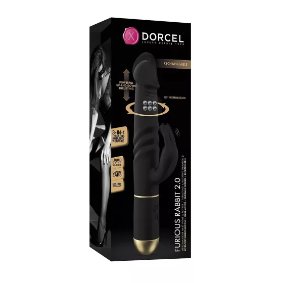 Dorcel - vibrátor s pohyblivým klitorisovým stimulátorom - čierny