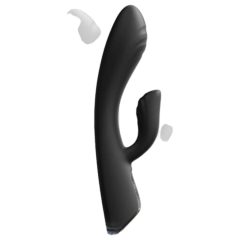   Dorcel Flexi Rabbit - nabíjací, vyhrievací vibrátor s ramenom na klitoris (čierny)