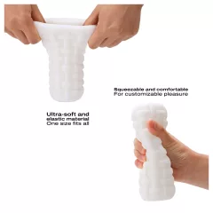   Dorcel Cup Tight - masturbátor pre mužov s perličkovým kanálikom (biely)