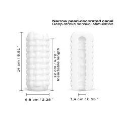   Dorcel Cup Tight - masturbátor pre mužov s perličkovým kanálikom (biely)