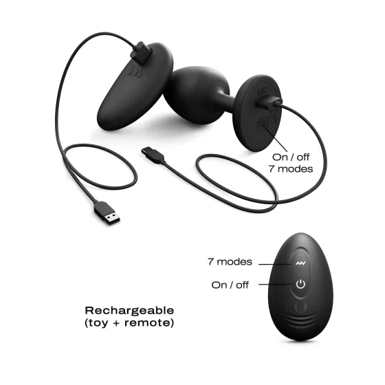 Dorcel - guličkový, diaľkový análny vibrátor M - (čierny)