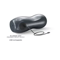   Dorcel Blowjoy Vibe - vákuový a vibračný akumulátorový masturbátor (sivý)