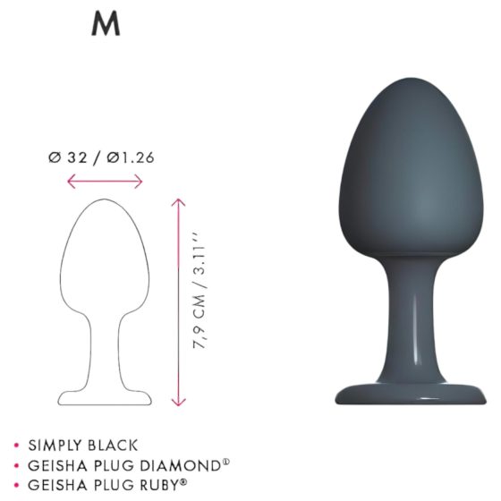Dorcel Geisha Plug M - masážny análne kolík (čierny)