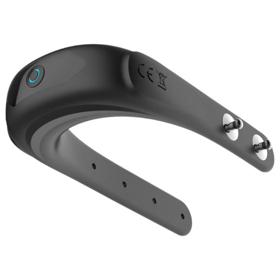 Funny Me - vibračný erekčný krúžok - nastaviteľný, nabíjateľný - čierny