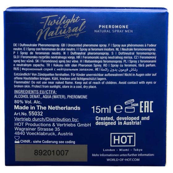 HOT Twilight Natural - feromónový parfum pre mužov (15 ml) - bez vône