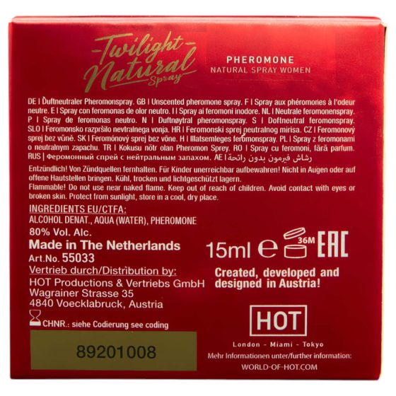 HOT Twilight Natural - feromónový parfum pre ženy (15ml) - bez vône
