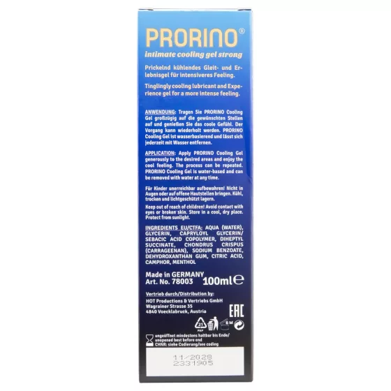 HOT Prorino - intímny krém pre mužov - silný chladivý účinok - 100 ml