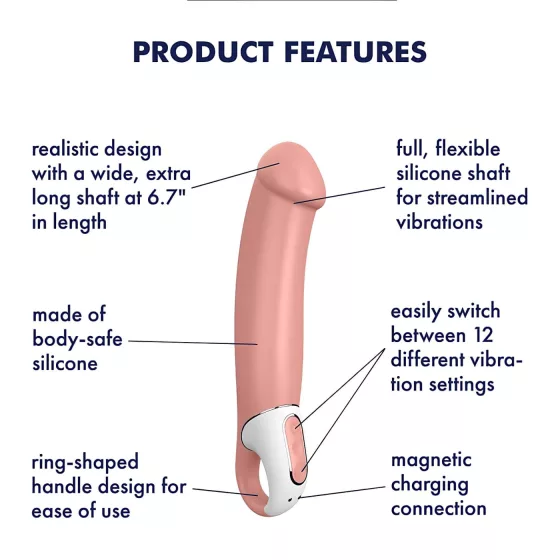 Satisfyer Master - vibrátor pre mužov - vodotesný, nabíjateľný, naturálny