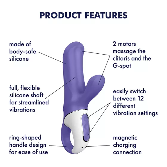 Satisfyer Magic Bunny - vodotesný vibrátor s ramienkom na klitoris (fialový)