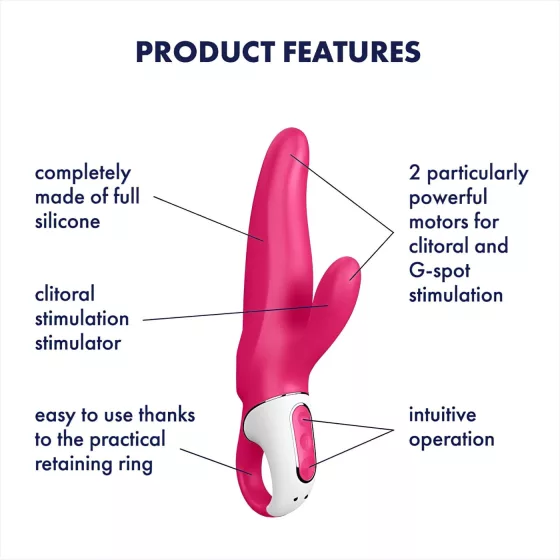 Satisfyer Mr. Rabbit - vodotesný vibrátor s klitoriálnym ramienkom (ružový)