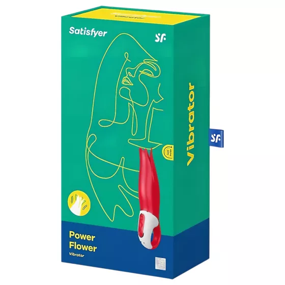 Satisfyer Power Flower - akumulátorový, vodotesný vibrátor (červený)