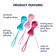   Satisfyer Power Balls - gejša guličky set s pohyblivými guličkami - 3 ks