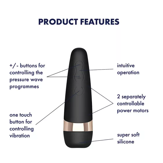 Satisfyer Pro 3+ - vodotesný, akumulátorový vibrátor na klitoris (čierny)