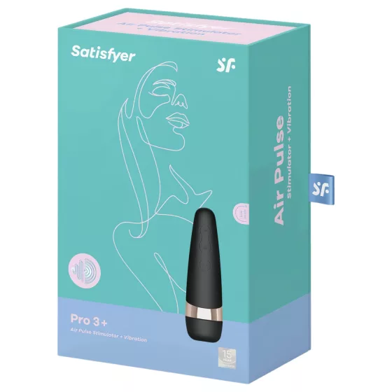 Satisfyer Pro 3+ - vodotesný, akumulátorový vibrátor na klitoris (čierny)