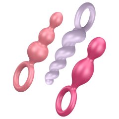 Satisfyer Booty Call - análny plug set - farebný (3 diely)
