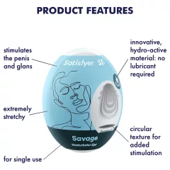   Satisfyer Egg Savage - masturbátor pre mužov - vajíčko - 1 ks
