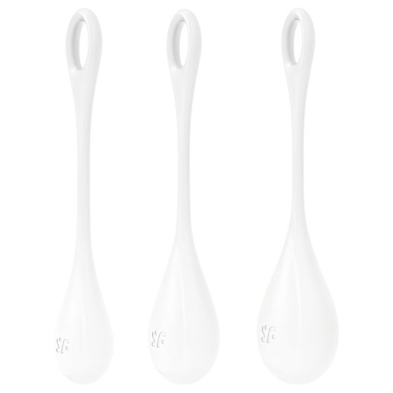 Satisfyer Yoni Power 1 - Biele gésa gulečky (sada 3 ks)